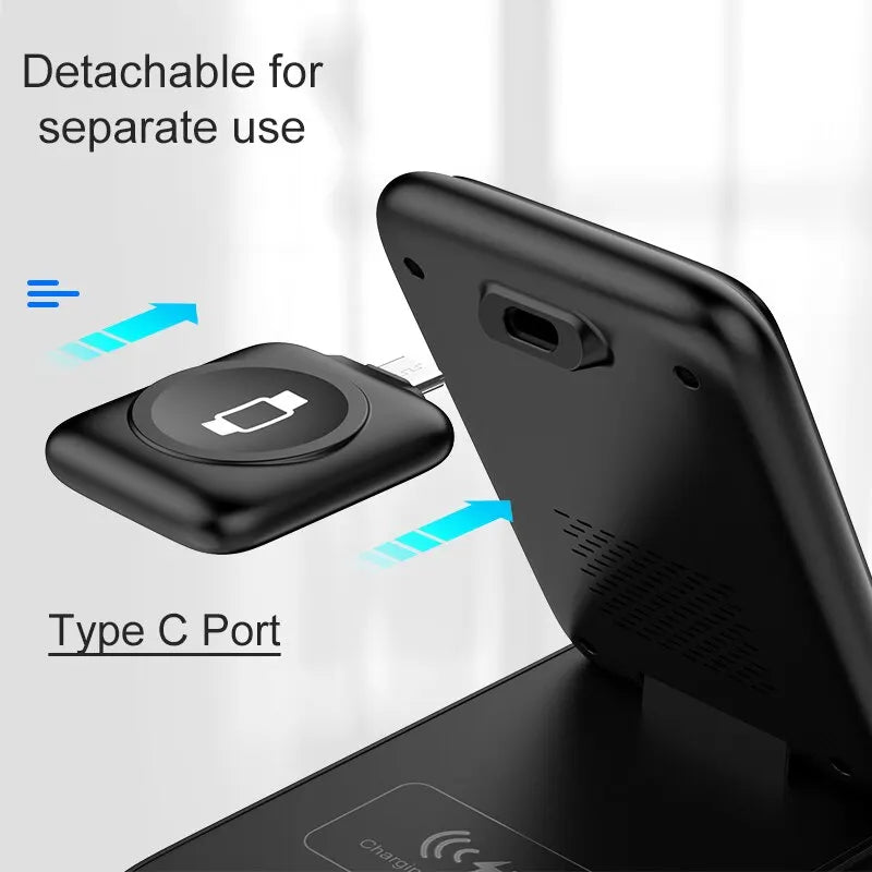Foldable 3 in 1 Wireless Charger Stand