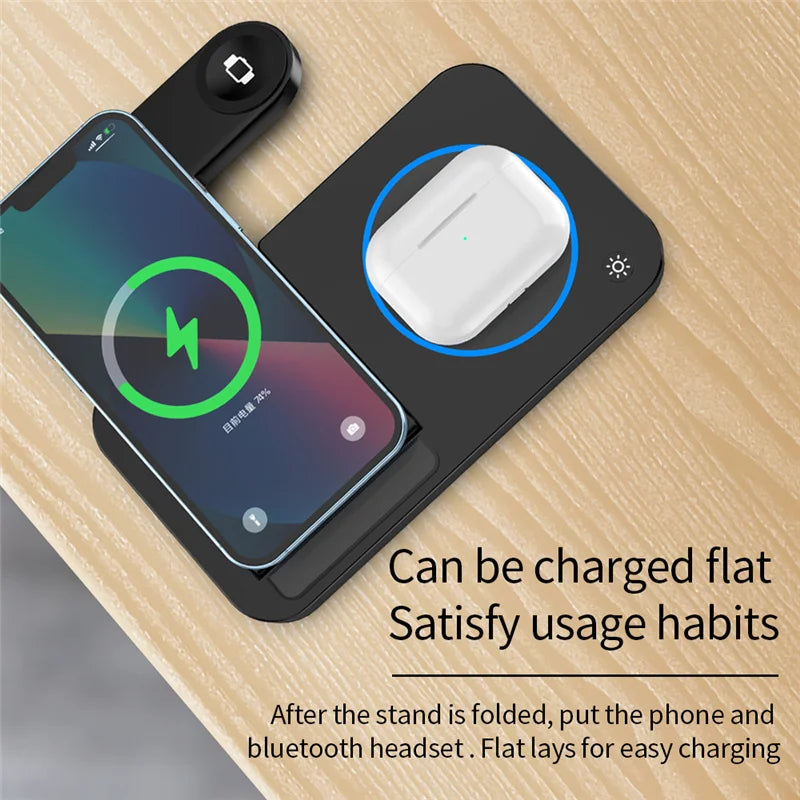 30W 4 in 1 Foldable Wireless Charging Station