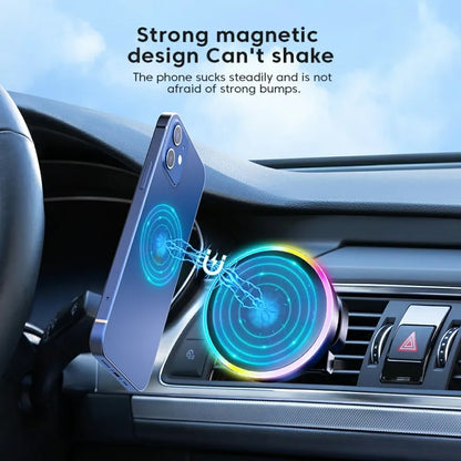 RGB Magnetic Car Phone Holder Qi